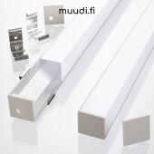 Iso Kulmalista kannella LED-nauhalle 2000mm AP02