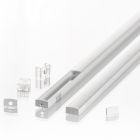 Alumiini/Valkoinen/Musta  Minilista kannella LED-nauhalle 2000mm AP09/AP18/AP29