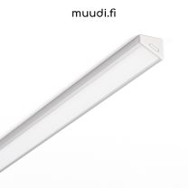 Kulmalista kannella LED-nauhalle esimerkiksi kattoon tai hyllyihin