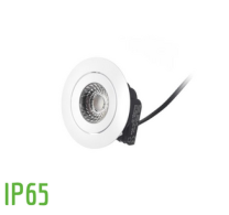 Himmennettävä 9W IP44 LED spotti pyöreällä valkoisella kehyksellä DM01
