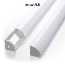 Iso Kulmalista kannella LED-nauhalle 2000mm AP01