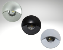 LED porrasvalo 0,6W 3000K 12VDC IP65 hopea/valkoinen/musta PV02 / PV11 / PV12