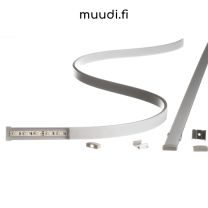 Taivutettava alumiinilista kannella LEDnauhalle 2000mm AP23