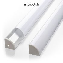 Iso Kulmalista kannella LED-nauhalle 2000mm AP01