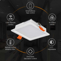 RGB ja Värilämpötilasäädettävä LED Alasvalo 9W CT05