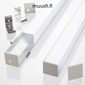 Iso Kulmalista kannella LED-nauhalle 2000mm AP02