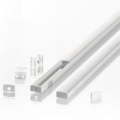 Alumiini/Valkoinen/Musta  Minilista kannella LED-nauhalle 2000mm AP09/AP18/AP29